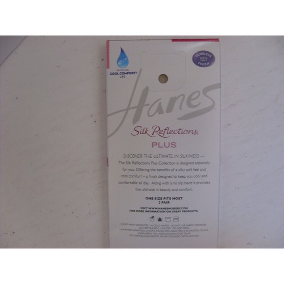 Hanes Silk Reflections  Sheer Pantyhose Knee Highs ONE SIZE FITS MOST 2 Pack - Picture 2 of 2